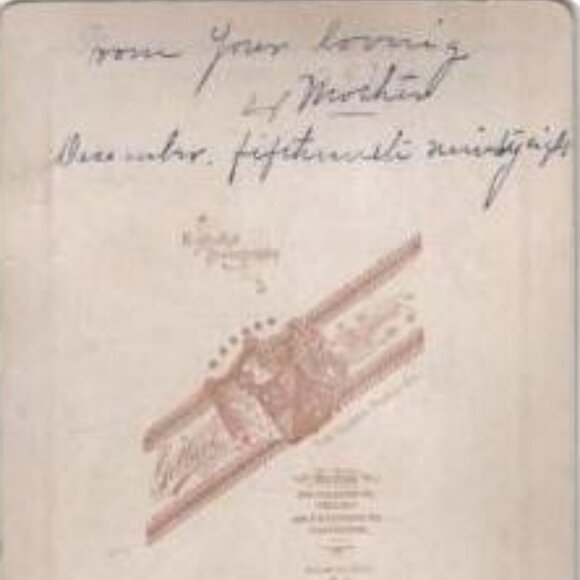 Antique Photograph Portrait Of Woman Done In Studio On Card 5 x 7 Message - Picture 2 of 2